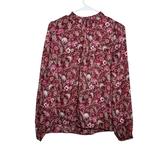 Loft Bluse Damen große Blumen Langarm Karriereshirt Oberteil leicht - Bild 1 von 10