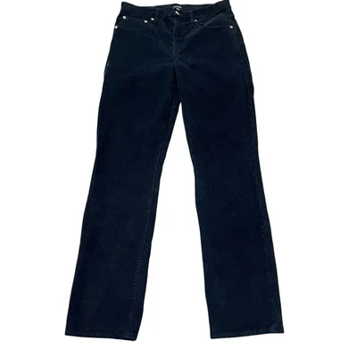 Pantalones de pana rectos ajustados J Crew para mujer talla 28T altos negros elásticos preppy Foto 1 de 4
