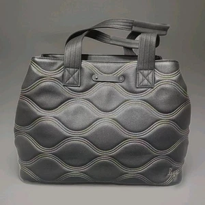 Lug Matte Luxe Large Quilted - Tempo Tote Bag Metallic Black With Ice Pop - Picture 1 of 10