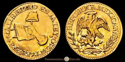  República de México 1/2 Escudo (1,69 gg) 1827/6 México JM Fr-107; KM-378,5 XF Foto 1 de 3