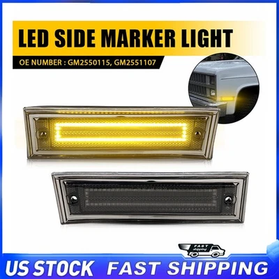 Luces de señalización LED laterales para guardabarros delantero para Chevrolet C10 C20 C30 K10 1981-86 Foto 1 de 4