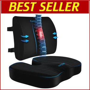Cómoda almohada de soporte lumbar X-Large y cojín de asiento para alivio de ciática - Imagen 1 de 9