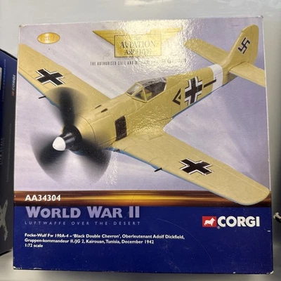 CORGI AVIATION ARCHIVE FOCKE WULF FW 190A "BLACK DOUBLE CHEVRON" AA34304  - Image 1 of 3