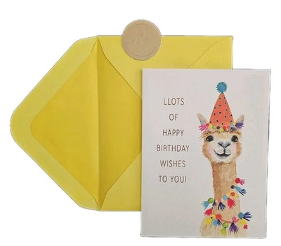 Papyrus Happy Birthday Card Llama 🦙🦙 "Llots of Happy Birthday Wishes To You!  - Image 1 of 4