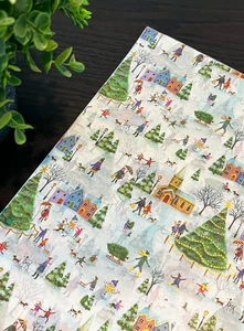WEIHNACHTSDORF Design Seidenpapier Blätter Größe & Paketmenge wählbar - Bild 1 von 8