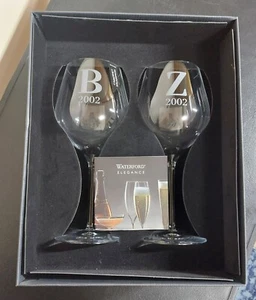 2 PERSONALIZED Waterford Elegance Collection Cabernet Sauvignon Wine Glasses - Picture 1 of 6