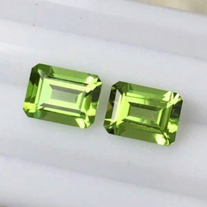 8x6mm Lot 1,2,6,10 pcs Emerald Cut Calibrated Natural Gemstone Green PERIDOT - Picture 1 of 9