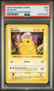 1999 Pokemon Spiel 58 Pikachu Ghost Stamp Error PSA 3 LOW POP 11! - Bild 1 von 2