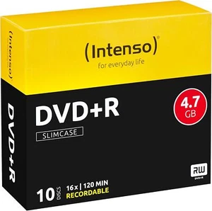 Intenso DVD+R Rohlinge 4,7GB 16x Speed, 10er Slim Case, 4111652, 10er Slimcase - Bild 1 von 3