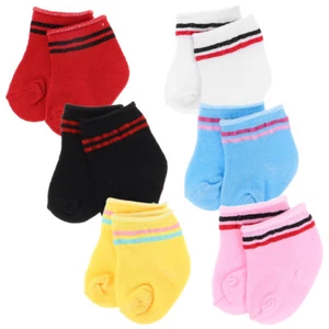 6 Pairs Doll Socks Doll Clothing Accessories Colorful Doll Socks for 18 Inch - Picture 1 of 12