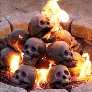 Realistic Skull Sculptures Halloween Mini Fireproof Skull Sculptures Portable - Picture 1 of 9