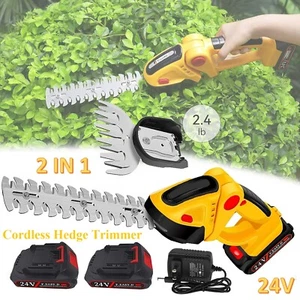 24V Cordless Grass Shear Shrubbery Trimmer 2 in 1 Hedge Shears/Grass Cutters Kit - Picture 1 of 17