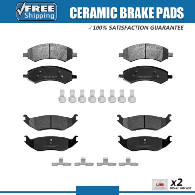 Pastillas de freno delanteras + traseras de cerámica para Dodge Ram 1500 2006-2016 2017 2018 5 orejetas Foto 1 de 4