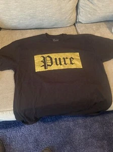 Black Pure Atlanta Designer T Shirt. Size Large. Golden - Picture 1 of 2