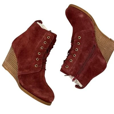 Botín de gamuza Diba Blake8 borgoña cuña boho otoño regreso a la escuela Foto 1 de 4