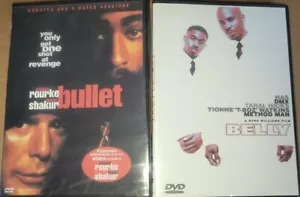 BULLET Mickey Rourke, 2pac (Tupac Shakur) + BELLY, DMX, NAS GET 2 DVDS BOTH NEW - Imagen 1 de 3