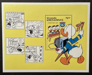 GRENADA GREN. DISNEY DONALD DUCK CHRISTMAS 1984 STAMPS S/S MNH 50TH BIRTHDAY 1 - Picture 1 of 1