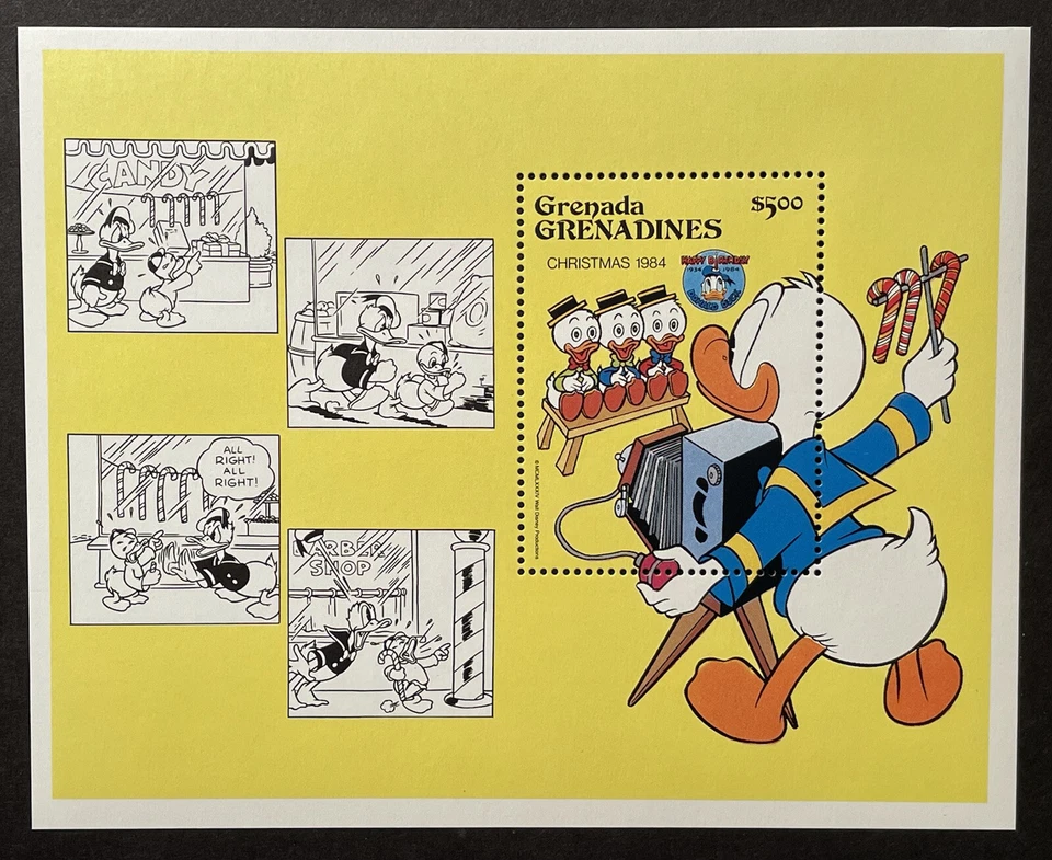 GRENADA GREN. SELOS DE NATAL 1984 Disney Donald Duck sem marca de charneira 50º aniversário 1 - Imagem 1 de 1