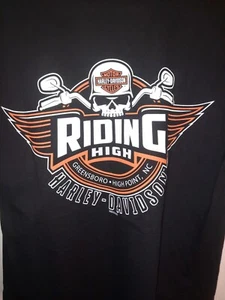 Harley Davidson Motorcycles Riding High Skull Graphic Shirt Black Medium NWT - Picture 1 of 6