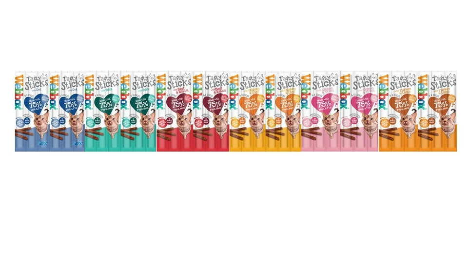 Webbox Cat Delight Sticks Treat Chicken Salmon Beef Turkey Cod Duck (144 Sticks) - Image 1 of 1