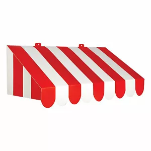 3D Red & White Circus Awning, Party Decor, 1 Piece - Picture 1 of 1