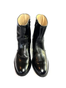 UFCW 1196 Black Leather Iguana Cowboy Boots Men Size 12 D Made In The USA - Picture 1 of 18