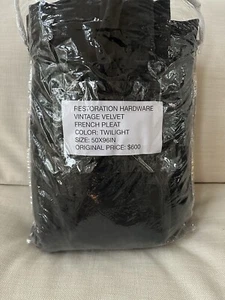 Restoration Hardware Vintage Velvet Drapery FP 50W x 96L Twilight  OG$600 NEW - Picture 1 of 9