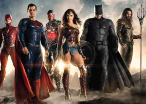 Película de la Liga de la Justicia - Tarjeta promocional - Batman Superman Mujer Maravilla Aquaman Flash - Imagen 1 de 2