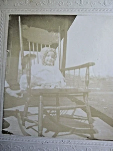 Vintage Real Little Girl In a Big Rocking Chair Photo -- Grass Valley, Ca - Picture 1 of 6