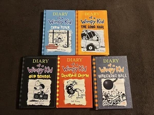 Lot 5 Diary Of A Wimpy Kid Books Jeff Kinney Hardcover #6,9,10,11, and 14 - Imagen 1 de 4