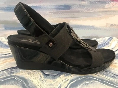 ANNE KLEIN SANDALIAS DEPORTIVAS MUJER TALLA 9,5 M NEGRAS SIN CORDONES 3 PULGADAS HEAL Foto 1 de 4