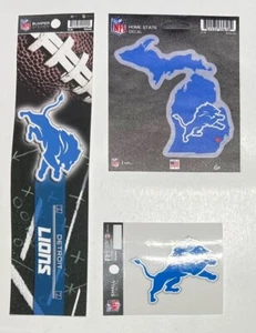 DETROIT LIONS NFL DECAL STICKER STATIC CLING PACK 3 PCS. FREE SHIPPING - Picture 1 of 1