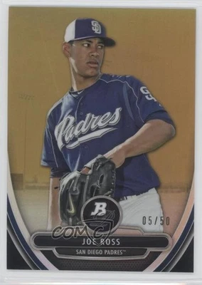 2013 Bowman Platinum Prospects Chrome Gold Refractor /50 Joe Ross #BPCP82 - Image 1 of 2