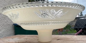 Antigua lámpara antorcha Art Deco pantalla floral de vidrio de 15 pulgadas - Imagen 1 de 11