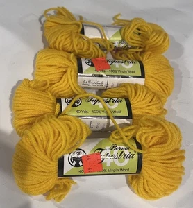 Bernat Tournau Tapestry Wool Yarn Color 0458 Orange Gold YD VTG USA Lot of 4 - Picture 1 of 4