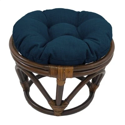 Bali Papasan Ftstool with Cushion Sea Blue - Image 1 of 3