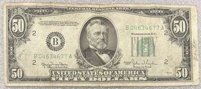 1950 New York $50 Bill BL13 - Image 1 of 3