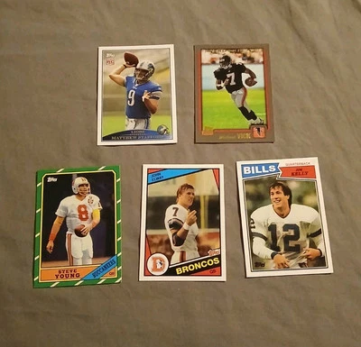 Lote de tarjetas retro reimpresas de novato Topps Elway Kelly Young Vick & Stafford 2012 (5) Foto 1 de 4