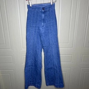 Vtg Levis White Tab 70s Size 9 Bell Bottoms Flared (Missing/Repared Button) - Picture 1 of 16