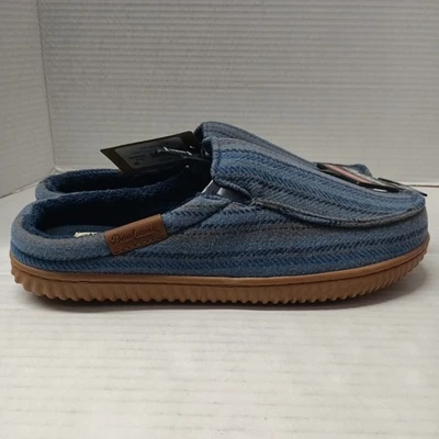 Туфли-сабо Dearfoams уютные комфортные с насечками мужские размер M 9-10 синие в полоску - Изображение 1 из 4