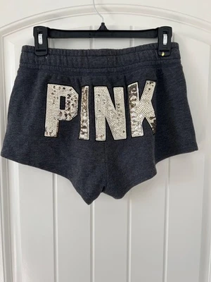 Rare Y2K Victoria Secret PINK Sequin Bling Logo Small Shorts - Image 1 of 4