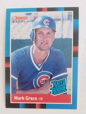 Donruss 1988 - Clasificado novato Mark Grace #40 última línea comienza con LED (RC) Foto 1 de 2