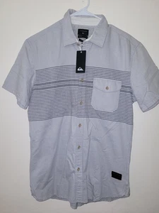 QUIKSILVER Men Quiet Shade Casual Classic SS Button Up Shirt New Woven Heather M - Picture 1 of 2
