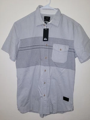 QUIKSILVER Men Quiet Shade Casual Classic SS Button Up Shirt New Woven Heather M - Image 1 of 2