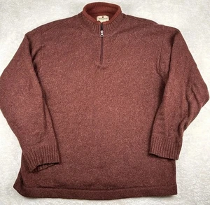 Woolrich maglione quarto zip uomo XXL marrone 100% lana escursionismo outdoor finto collo - Foto 1 di 7