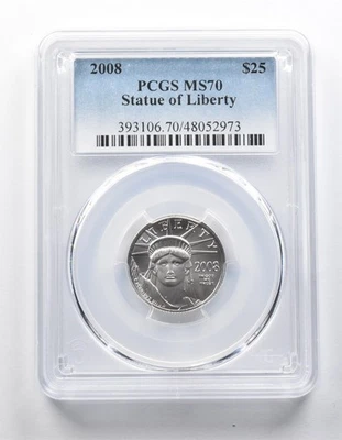 MS70 2008 $25 American Platinum Eagle 1/4 Oz Platinum PCGS *2122 - Image 1 of 3
