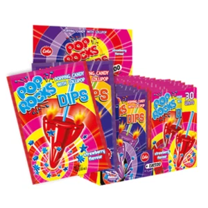 Pop Rocks Popping Candy With Lollipop And Tattoo Strawberry And Cola 30 Packs - Picture 1 of 8