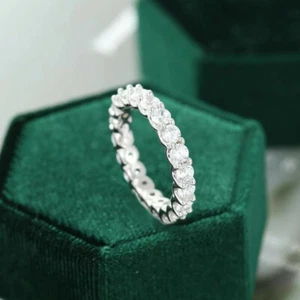 1,80 Kt Rund Diamant Hochzeit Band Eternity Ring Verlobungsring Weißgold-Finish - Bild 1 von 10