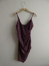 Dress Forum Womens S NWT Velvet Surplice Mini Dress Ruched Purple Sleeveless $66