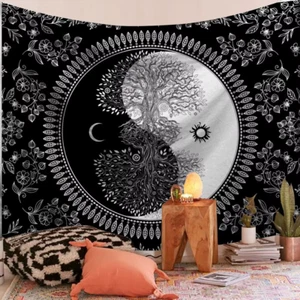 Tapestry Wall Hanging Bedspread Art Skull Decor Living Room Bedroom UK - Picture 1 of 11